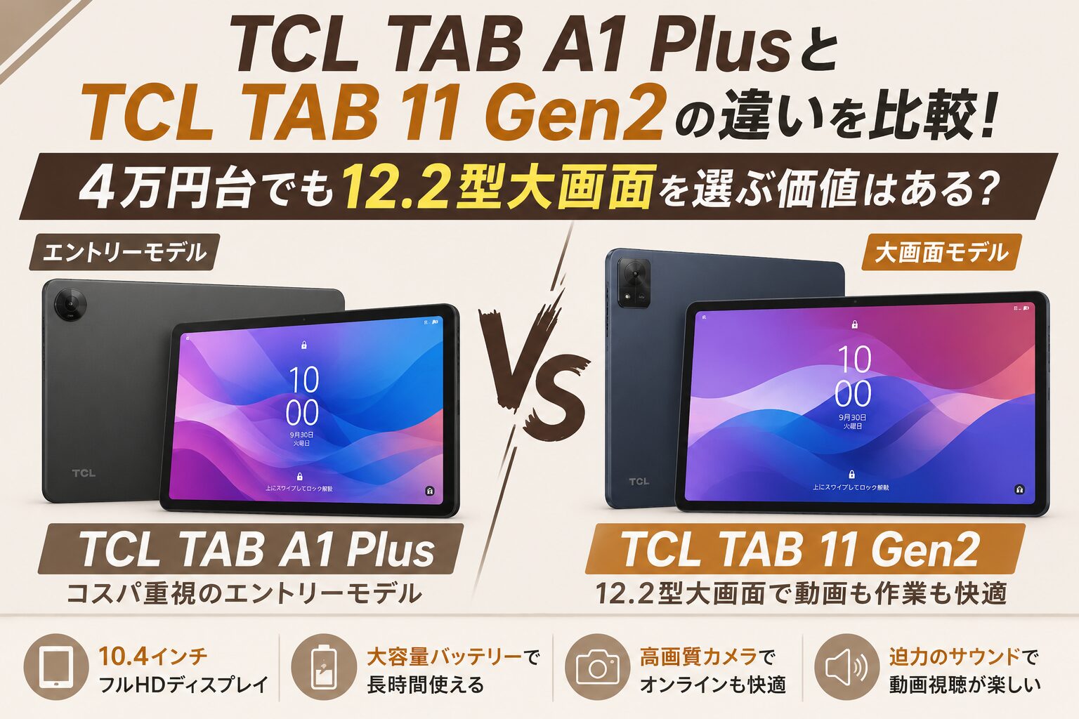 TCL NXTPAPER 14とTCL NXTPAPER 11 Plusの違いを比較！7万円台でも“目 