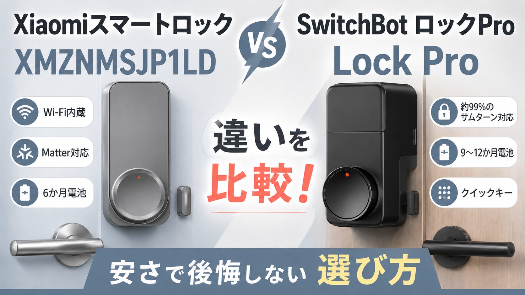 Xiaomiスマートロック(XMZNMSJP1LD)とSwitchBot ロックProの違いを比較
